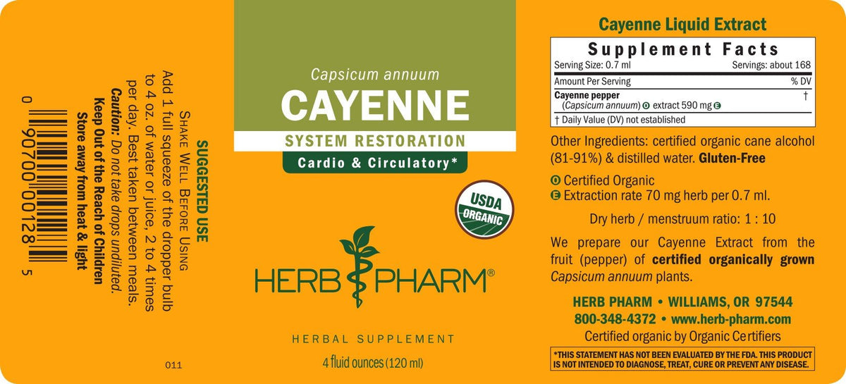 Herb Pharm Cayenne 4 oz Liquid