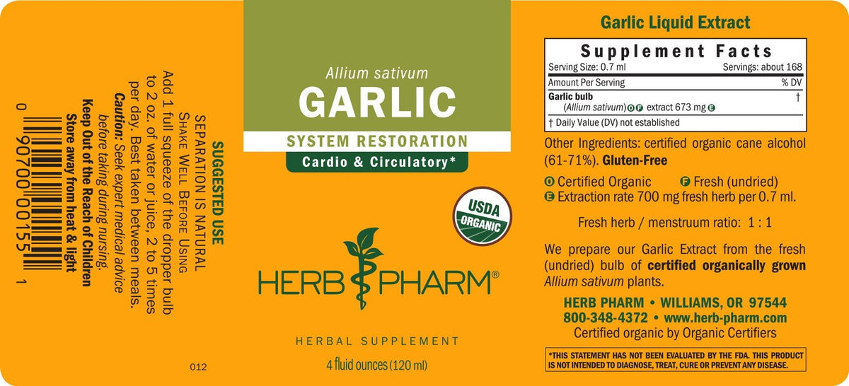 Herb Pharm Garlic 4 oz Liquid