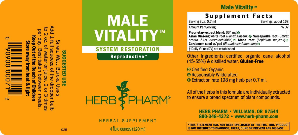 Herb Pharm Male Vitality 4 oz Liquid