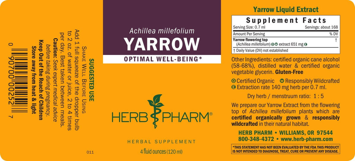 Herb Pharm Yarrow 4 oz Liquid