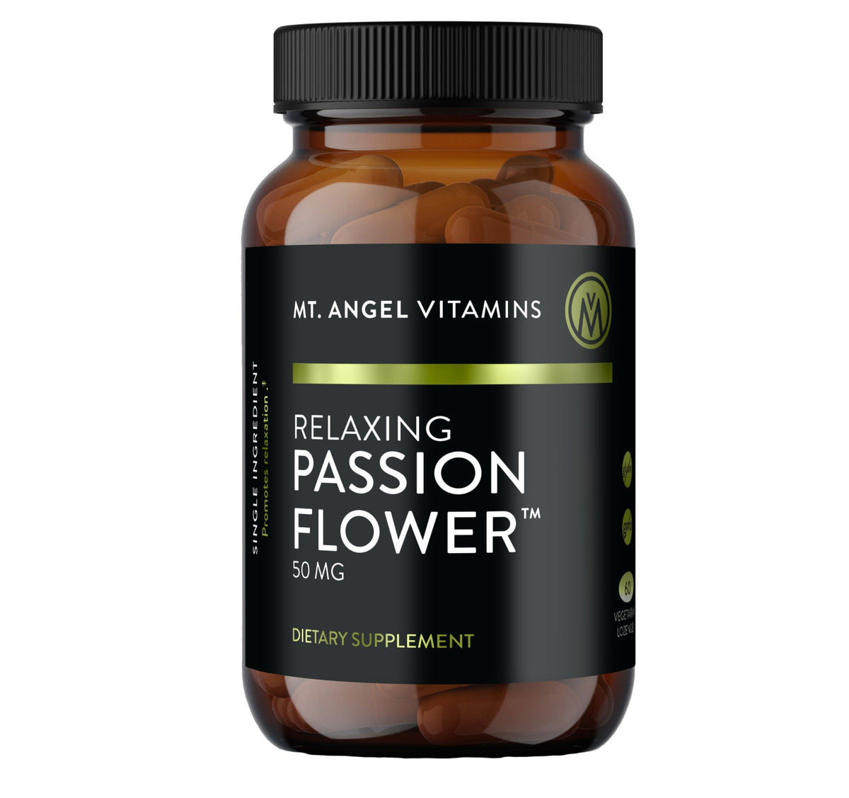 Mt. Angel Vitamins Relaxing Passionflower 50mg 60 Vegetarian Lozenge