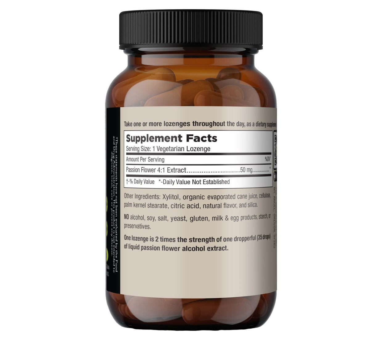 Mt. Angel Vitamins Relaxing Passionflower 50mg 60 Vegetarian Lozenge