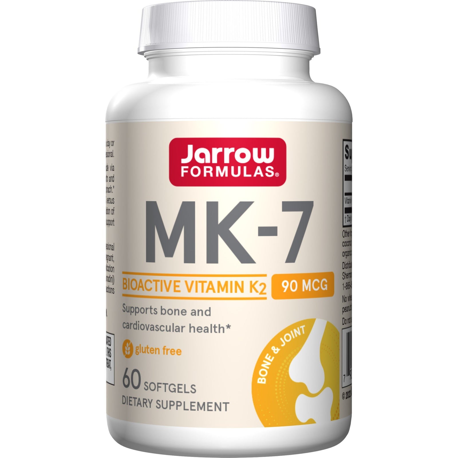 MK-7 | Jarrow Formulas | Bioactive Vitamin K2 90 micrograms | Supports Bone and Cardiovascular Health | Bone & Joint | Gluten Free | 60 Softgels | Dietary Supplement | VitaminLife