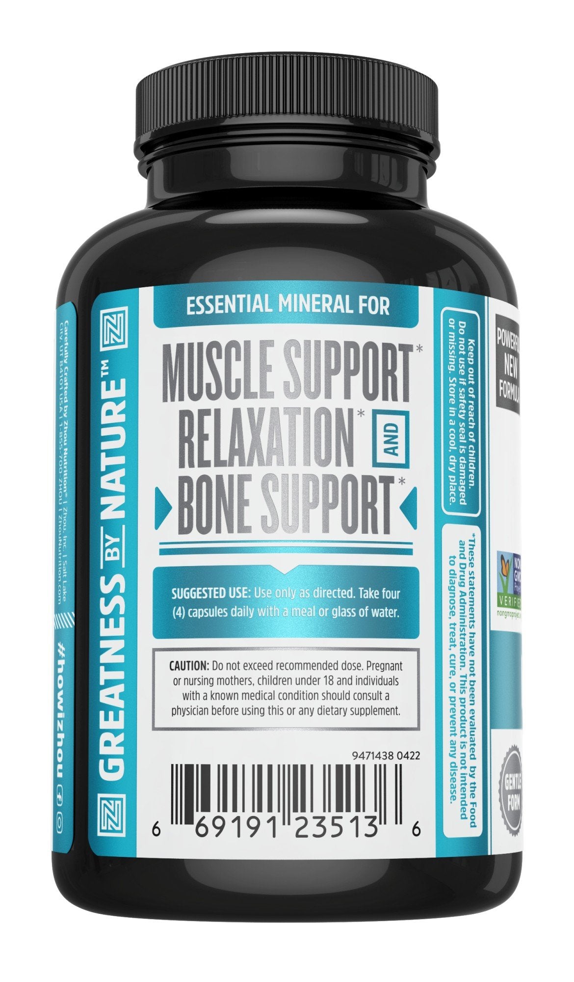 Zhou Nutrition Magnesium Glycinate-Superior Absorption 180 Capsule