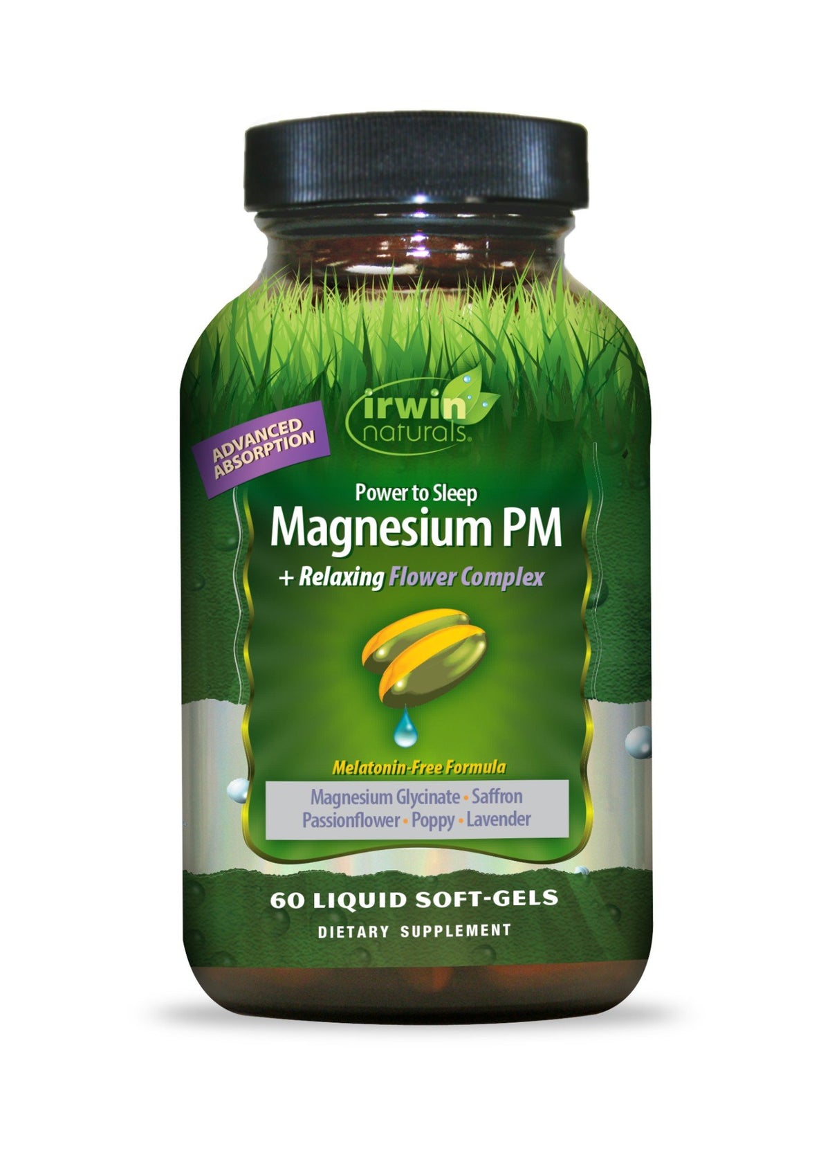Irwin Naturals Power to Sleep Magnesium PM + Relaxing Flower Complex 60 Softgel