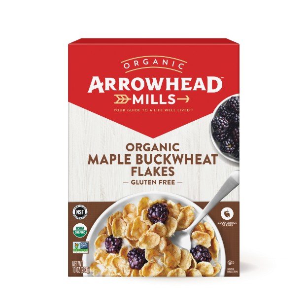 Arrowhead Mills Organic Maple Buckwheat Flakes Gluten Free 10 oz Bag