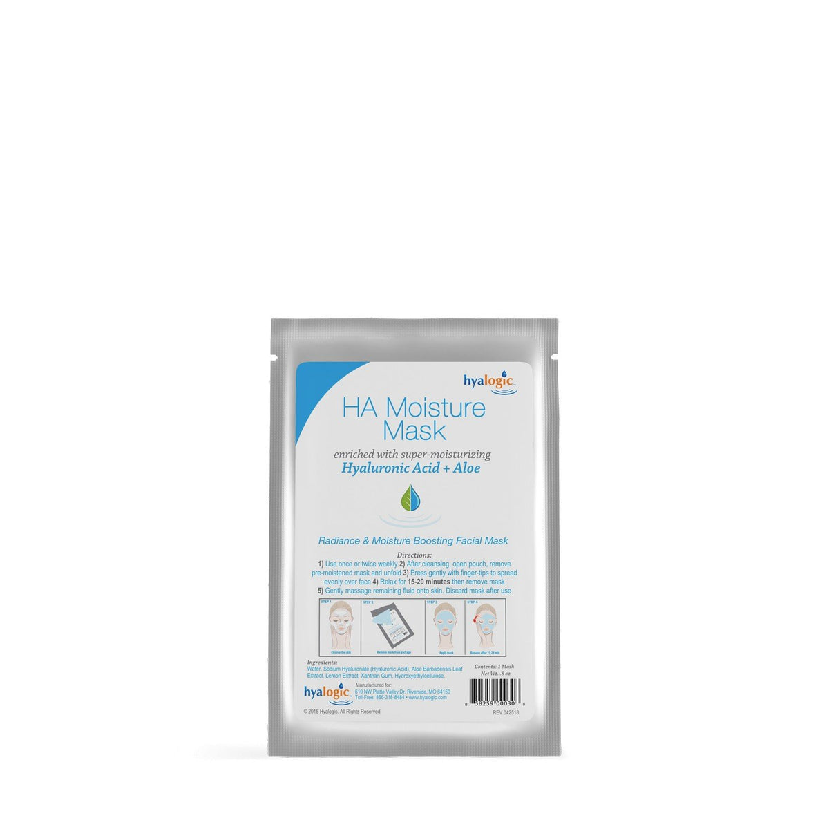 Hyalogic HA(Hyaluronic Acid + Aloe)Moisture Mask-4 pack Box 4 pack Box