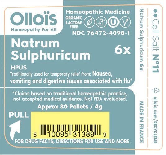 Ollois Homeopathics Cell Salt #11 - Natrum Sulphuricum 6x- Organic &amp; Vegan 80 Pellet