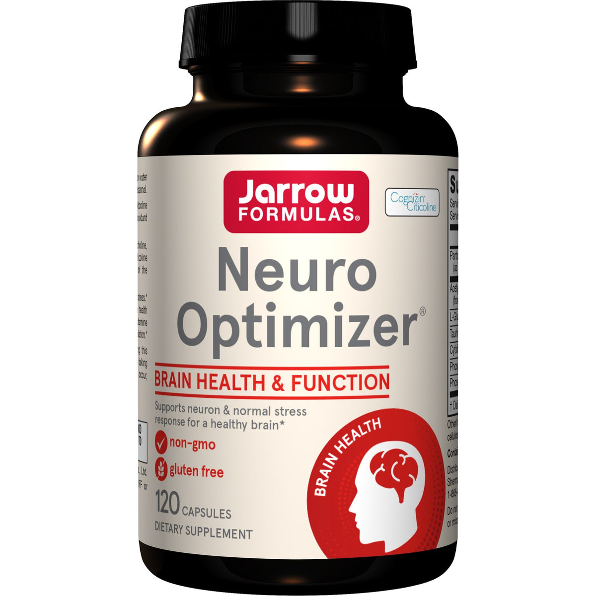 Neuro Optimizer | Jarrow Formulas | Brain Health | Neuron Stress Response | Normal Stress Response | Non GMO | Gluten Free | Dietary Supplement | 120 Capsules | VitaminLife