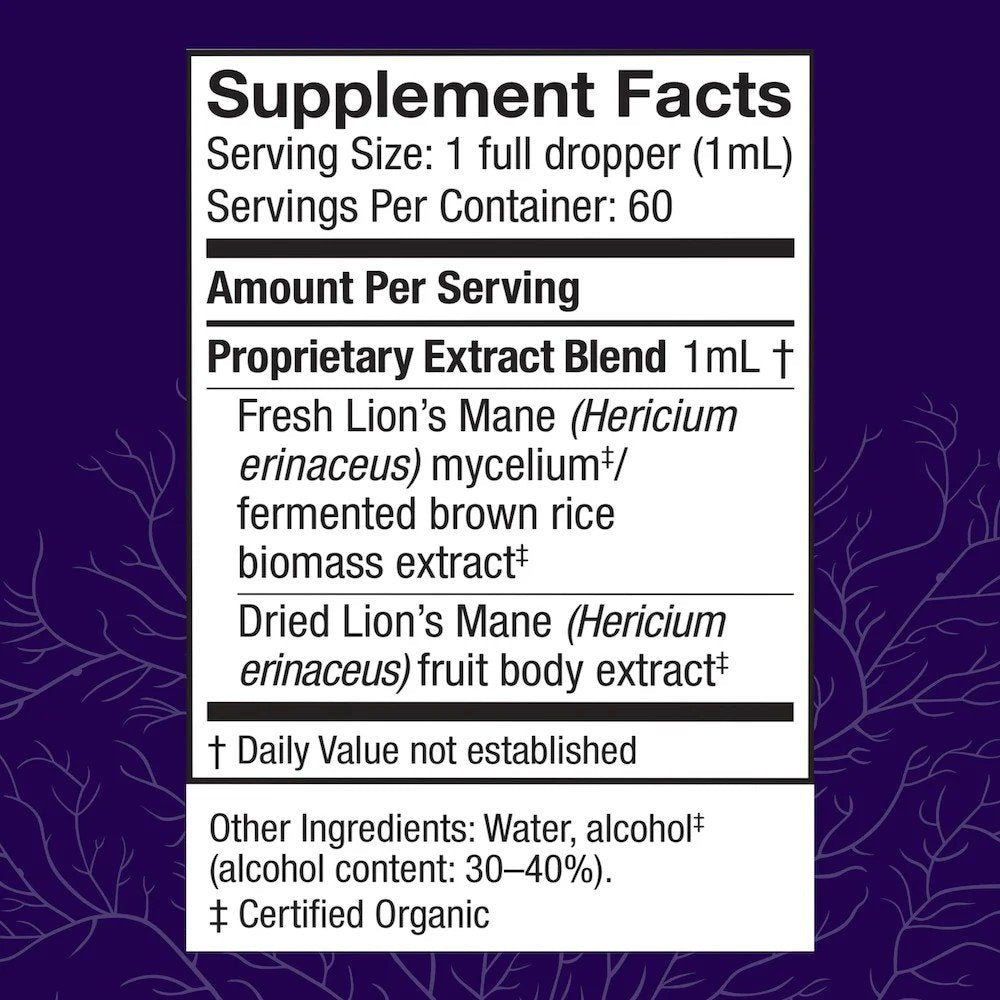 Fungi Perfecti/Host Defense Lion's Mane Extract 2 fl oz Liquid