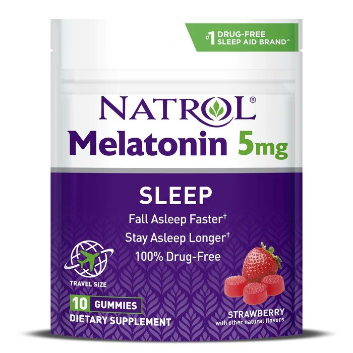 Natrol Melatonin Gummies Strawberry Flavor 5mg Pouch 10 Gummies