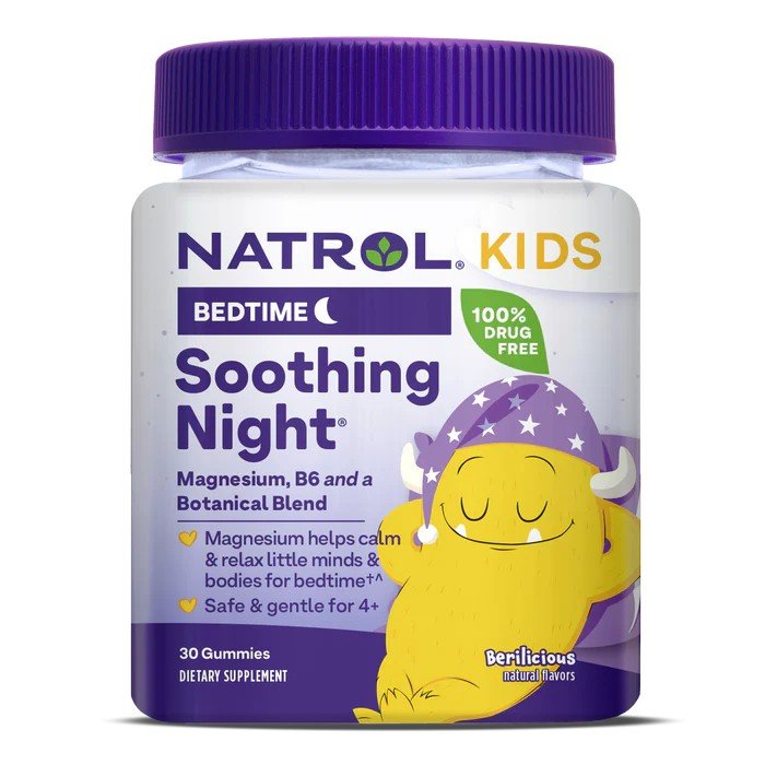 Natrol Kids Soothing Night Berry Gummies - Bedtime without Melatonin 30 Gummy