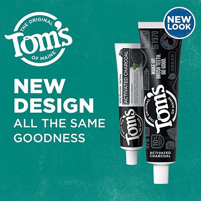 Tom&#39;s Of Maine Activated Charcoal Toothpaste-Peppermint 4.7 oz Paste