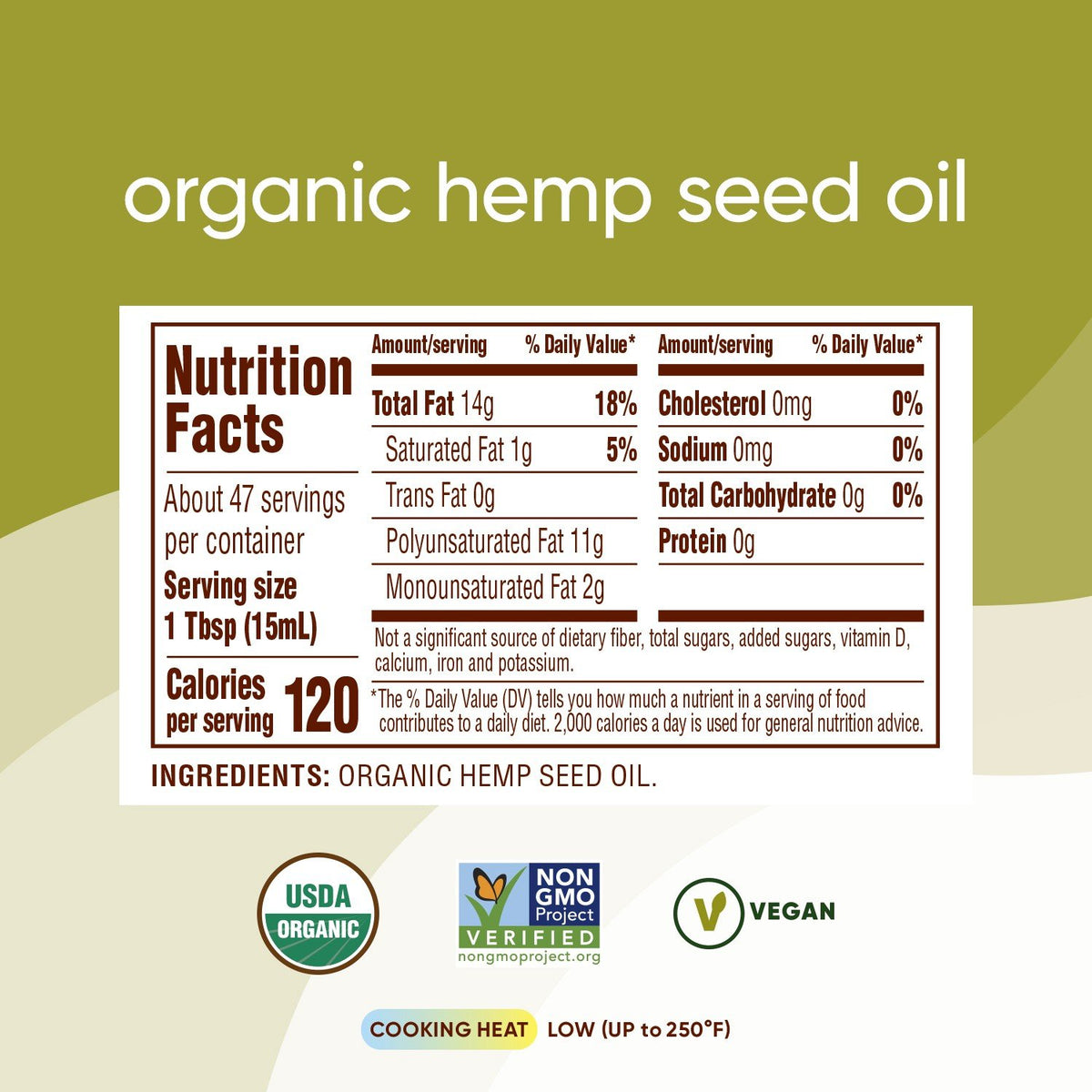 Nutiva Organic Hemp Seed Oil 24 oz Liquid