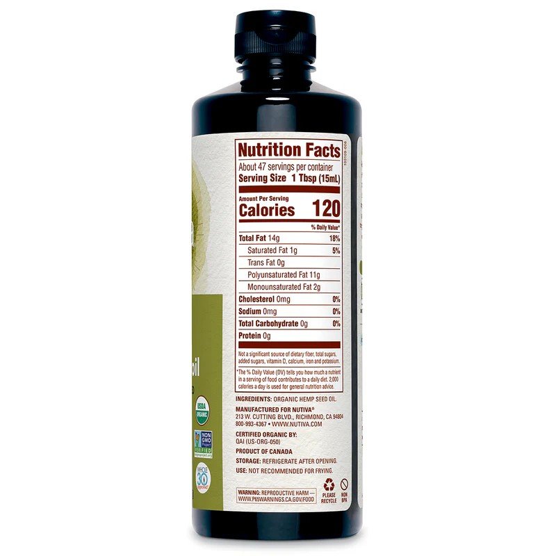 Nutiva Organic Hemp Seed Oil 24 oz Liquid