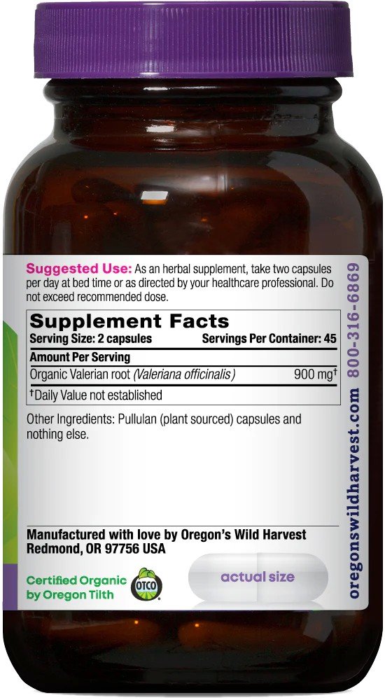 Oregon&#39;s Wild Harvest Valerian Root 90 Vegan Capsule