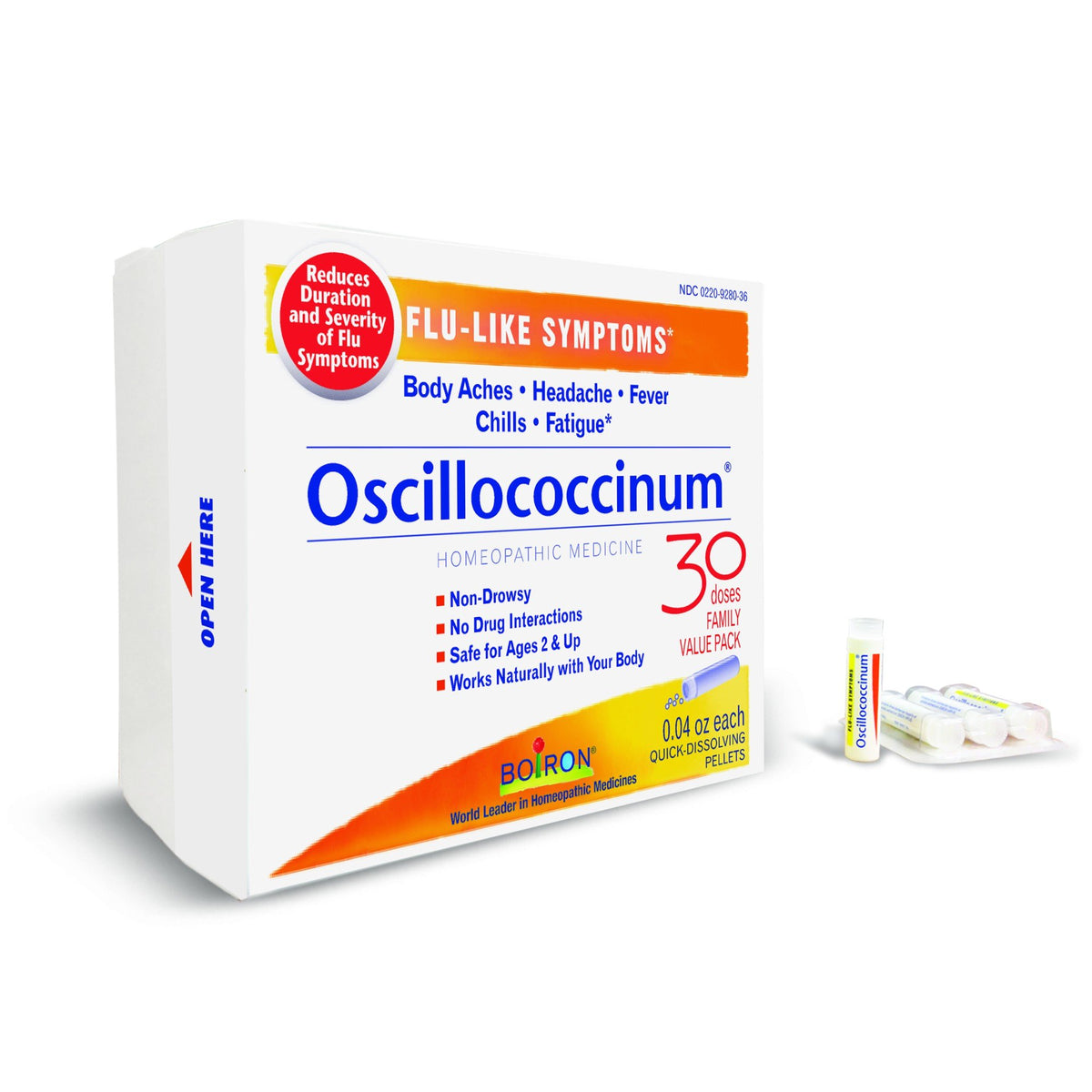 Boiron Oscillococcinum Homeopathic Medicine For Flu-Like Symptoms 30 Pellet