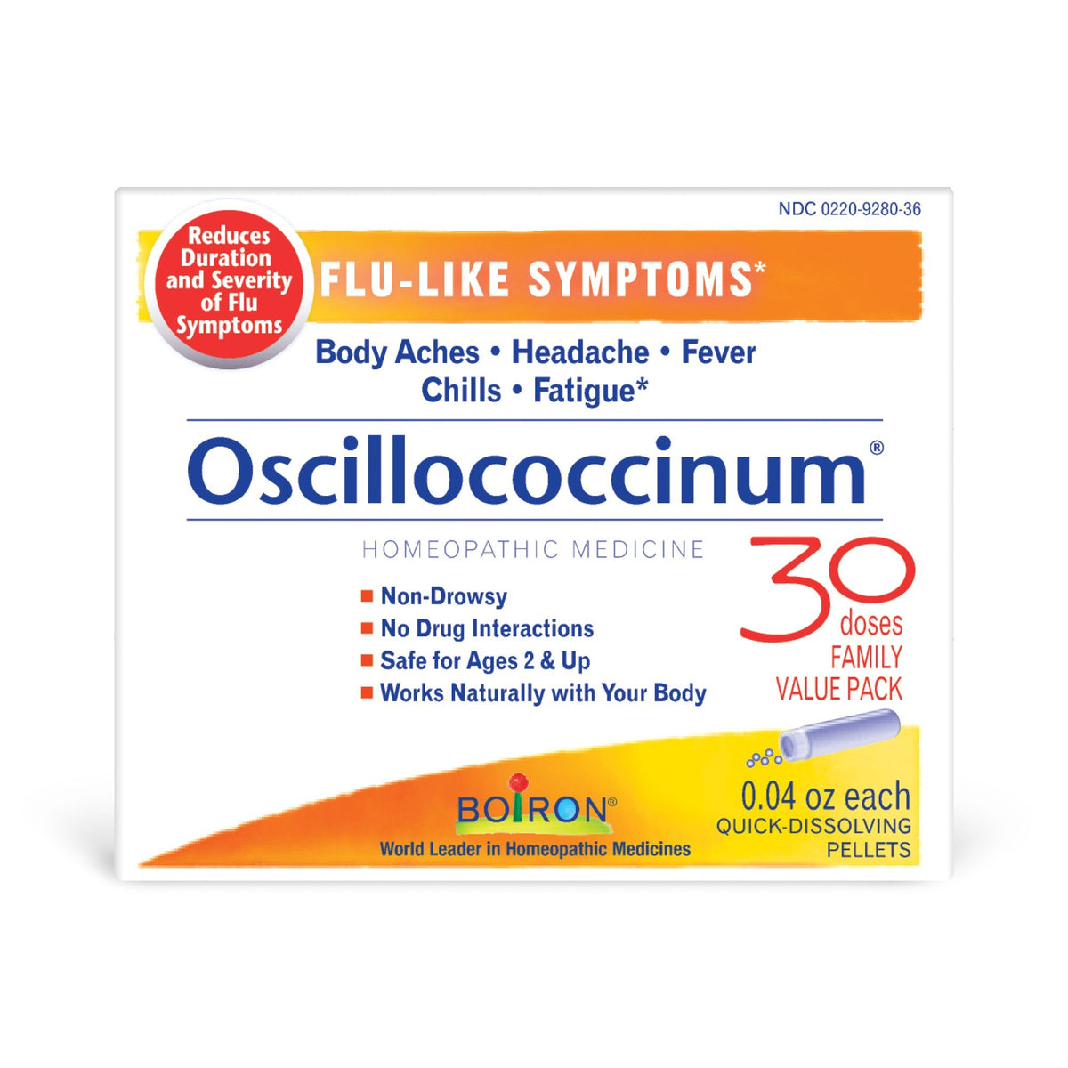 Boiron Oscillococcinum Homeopathic Medicine For Flu-Like Symptoms 30 Pellet