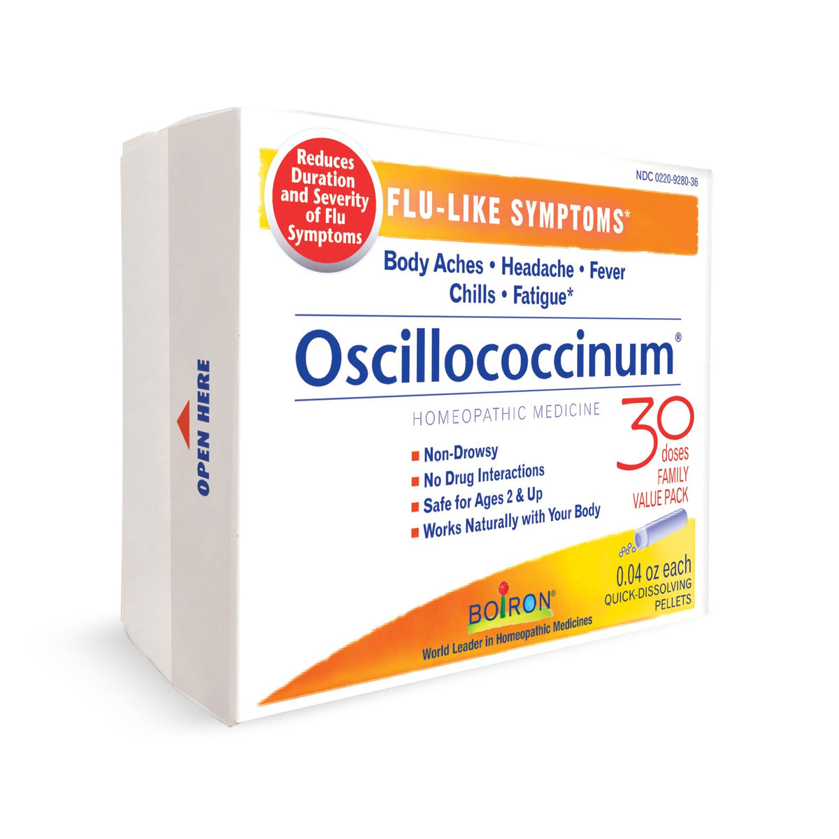 Boiron Oscillococcinum Homeopathic Medicine For Flu-Like Symptoms 30 Pellet