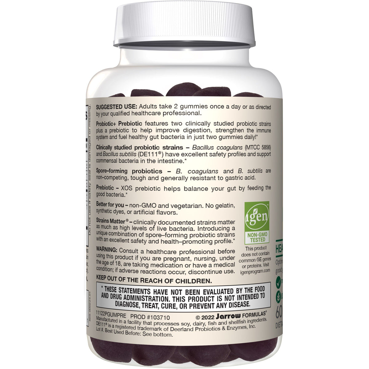 Jarrow Formulas Probiotic &amp; Prebiotic 60 Gummy