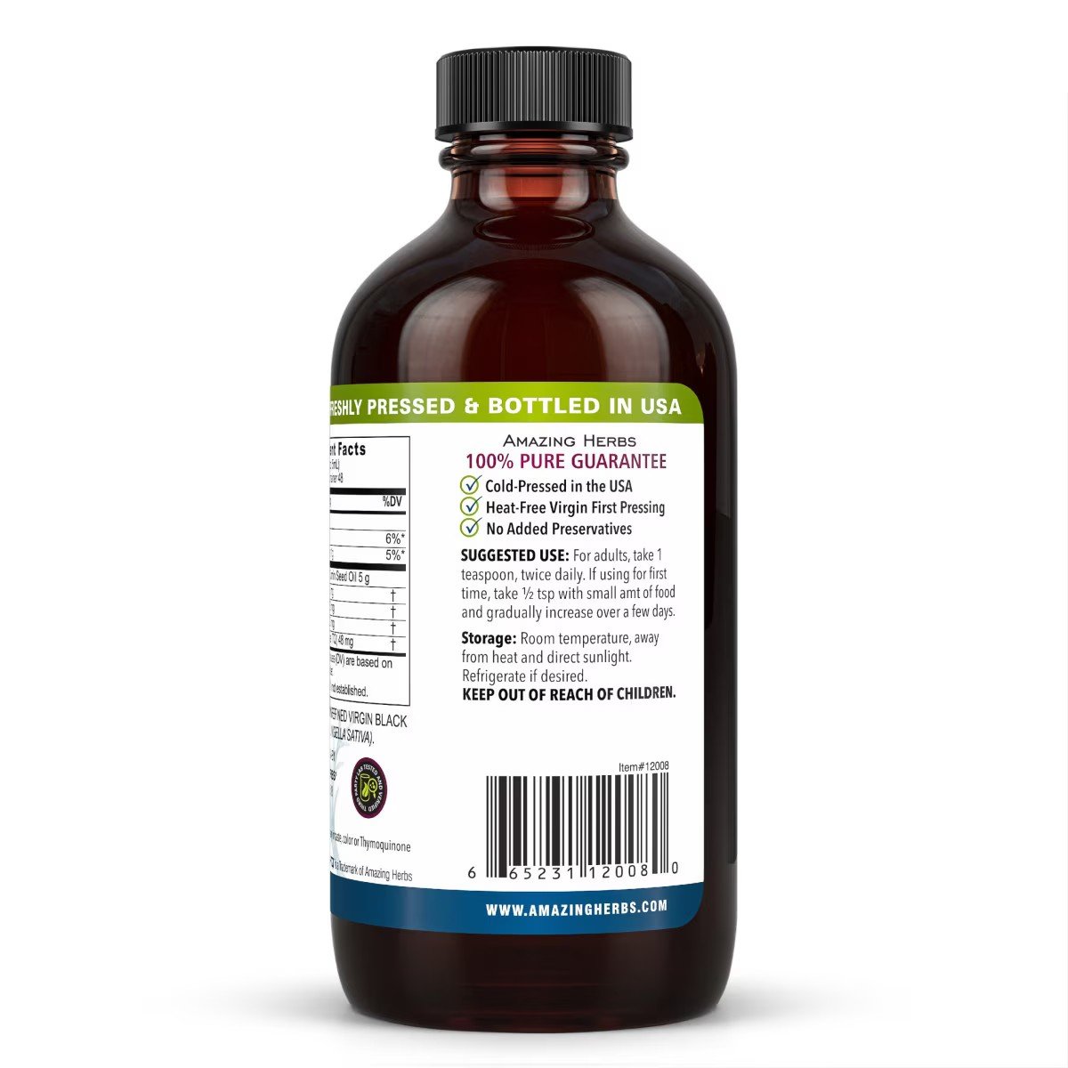 Amazing Herbs Premium Black Seed Oil 8 oz Oil