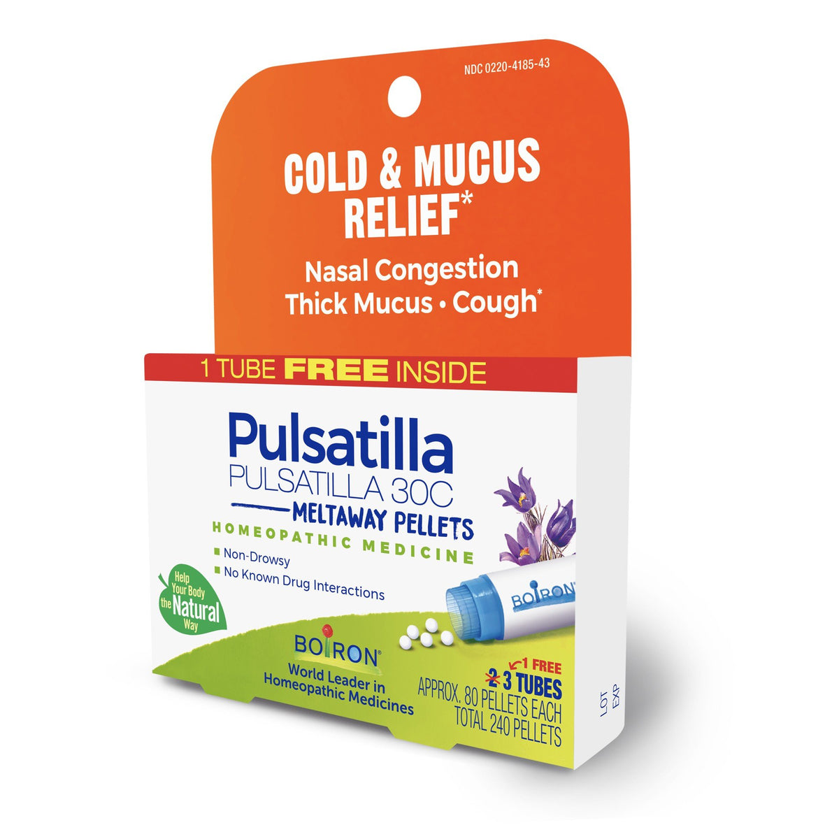 Boiron Pulsatilla 30C 3 MDT Homeopathic Medicine For Cold &amp; Mucus Relief 3 Pack Pellet
