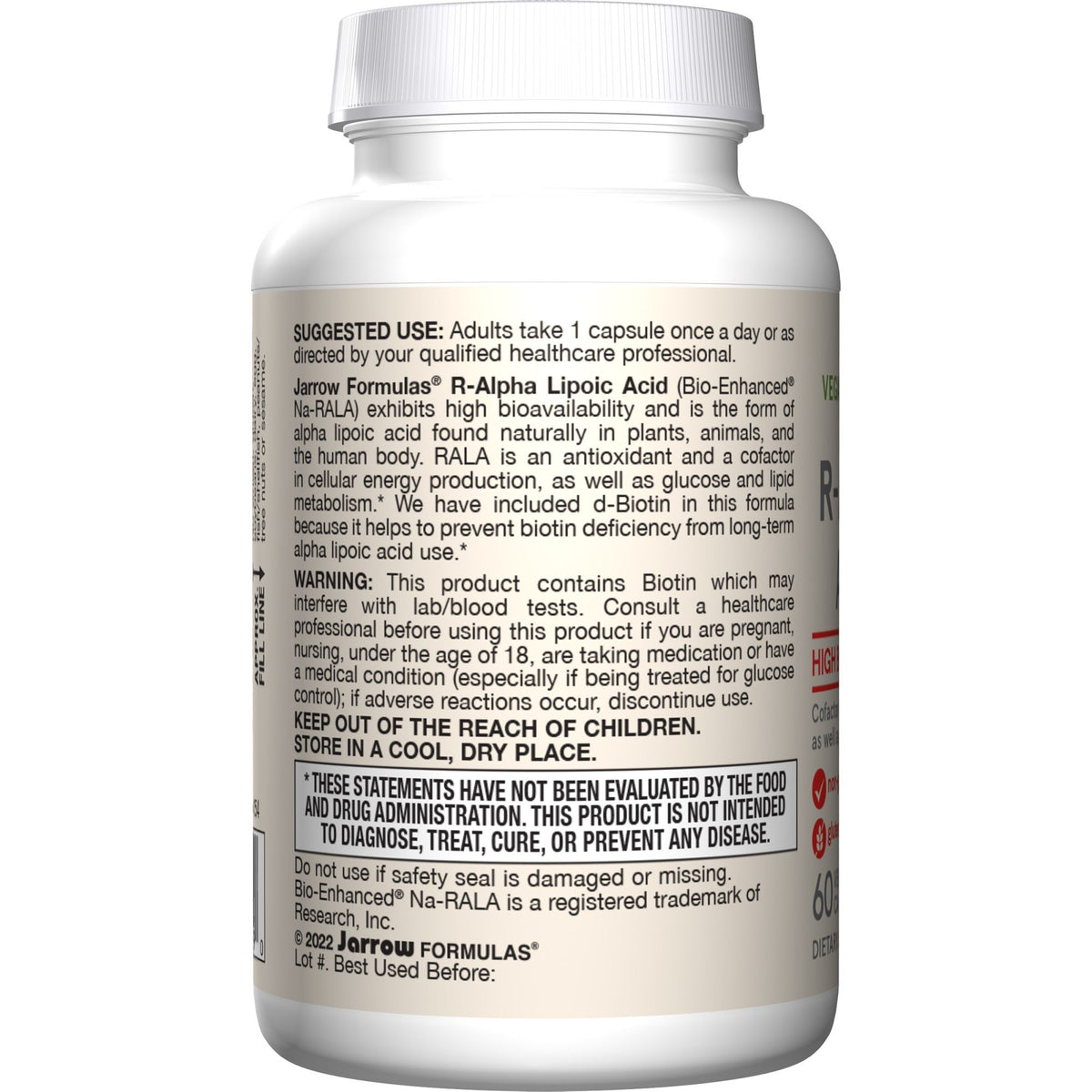 Jarrow Formulas R-Alpha Lipoic Acid 60 VegCap