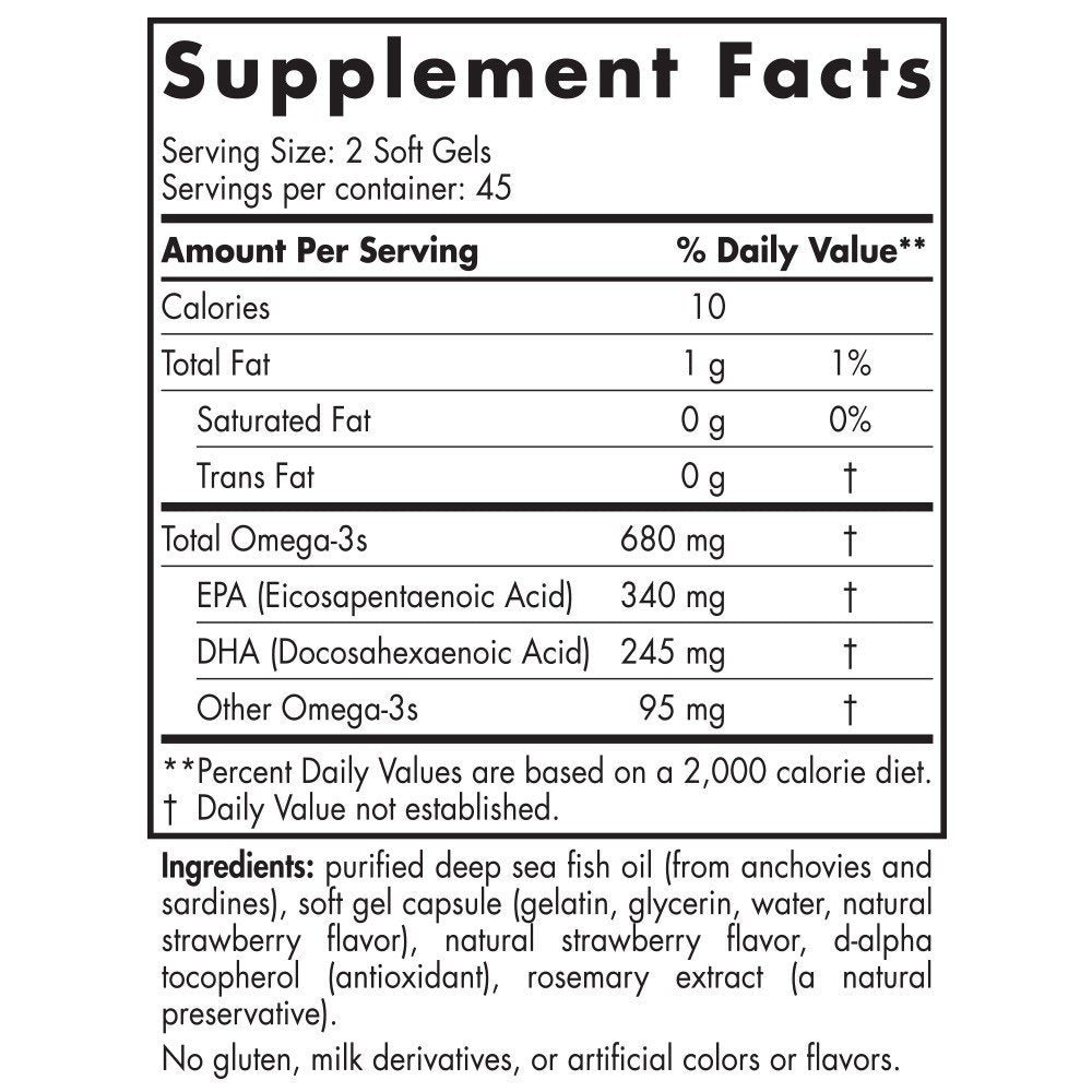 Nordic Naturals Ultimate Omega Junior - Strawberry 90 Softgel