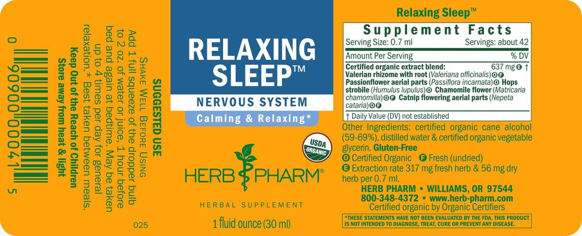 Herb Pharm Relaxing Sleep 1 oz Liquid