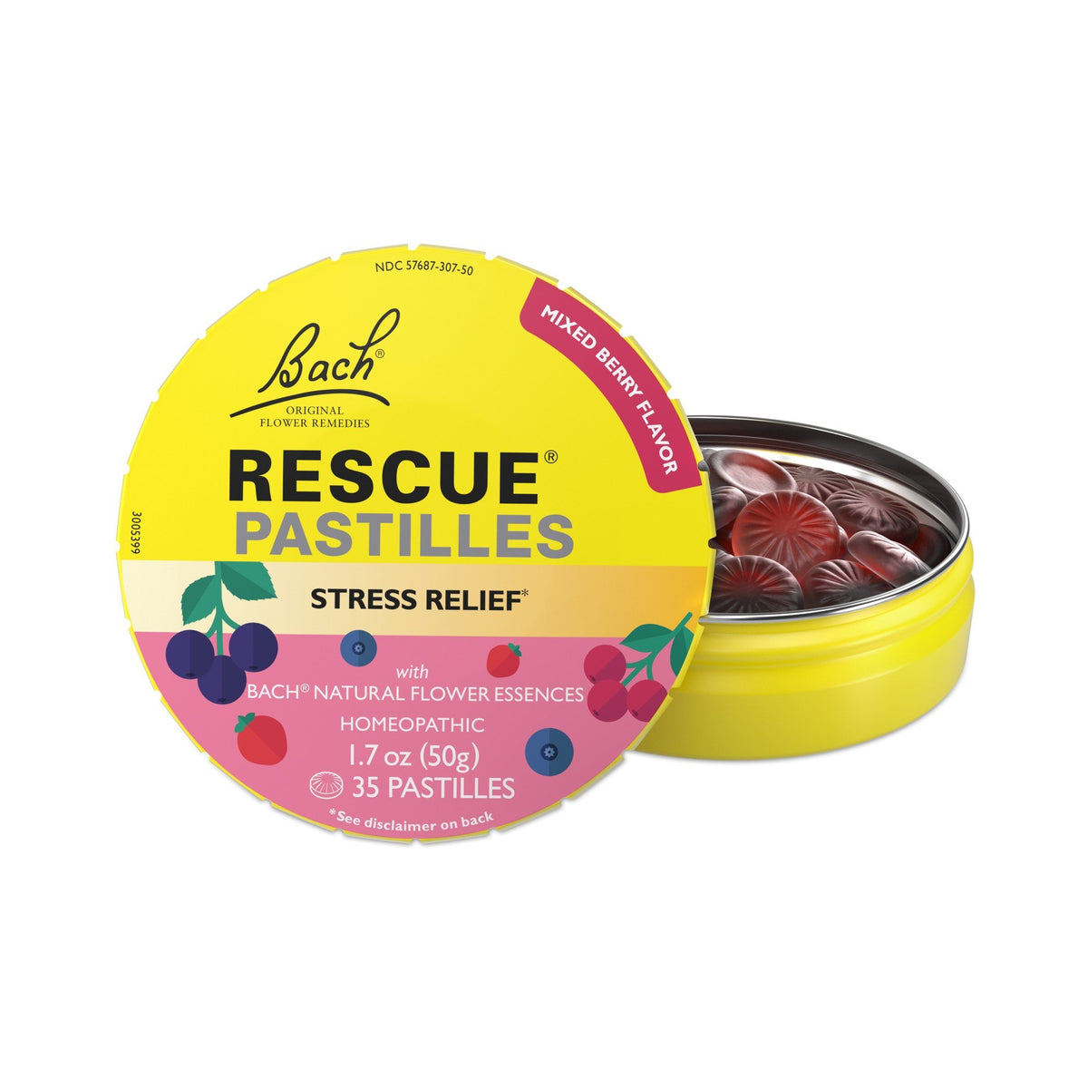 Bach Rescue Pastilles Mixed Berry 50 g (1.7 oz) Pastilles