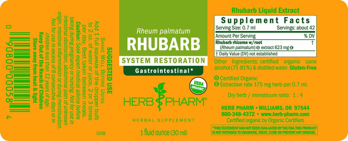 Herb Pharm Rhubarb Extract 1 oz Liquid