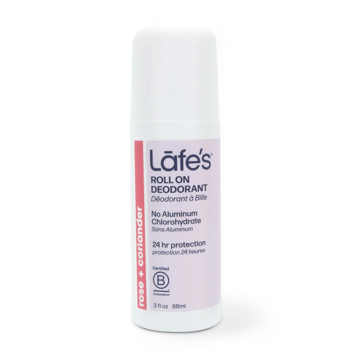 Lafe&#39;s Natural Bodycare Lafe&#39;s Natural-Mineral Salt Aluminum Free Deodorant Roll On-(Rose + Coriander) 3 oz Roll-on