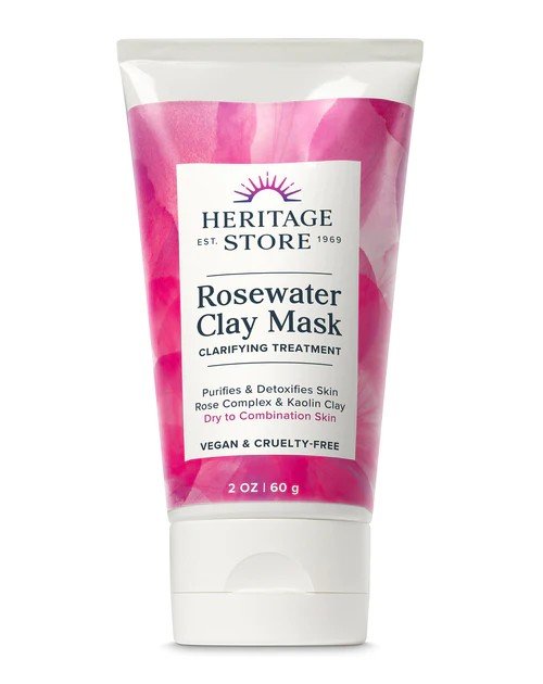 Heritage Store Rosewater Clay Mask 2 oz Liquid