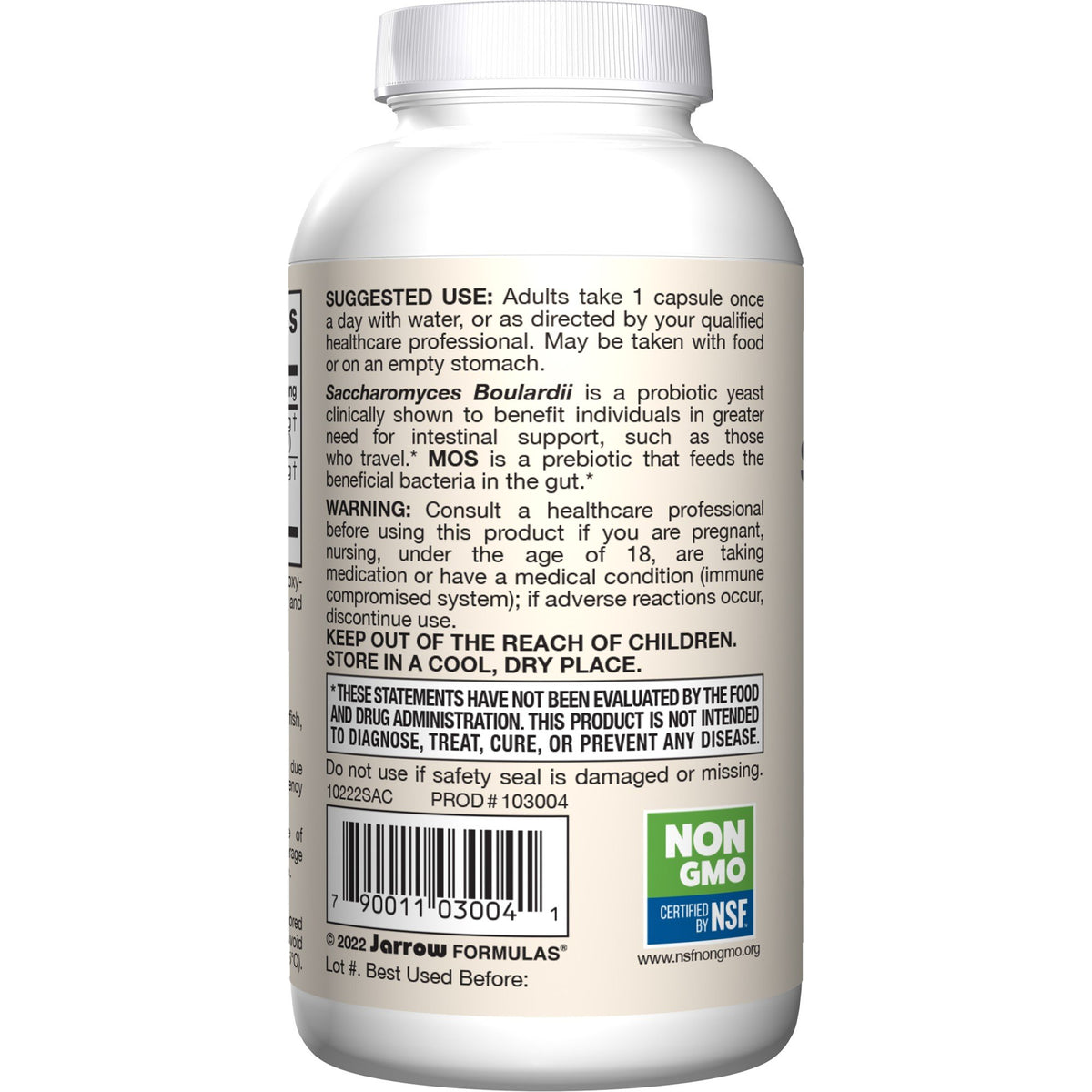 Jarrow Formulas Saccharomyces Boulardii + MOS 90 VegCap