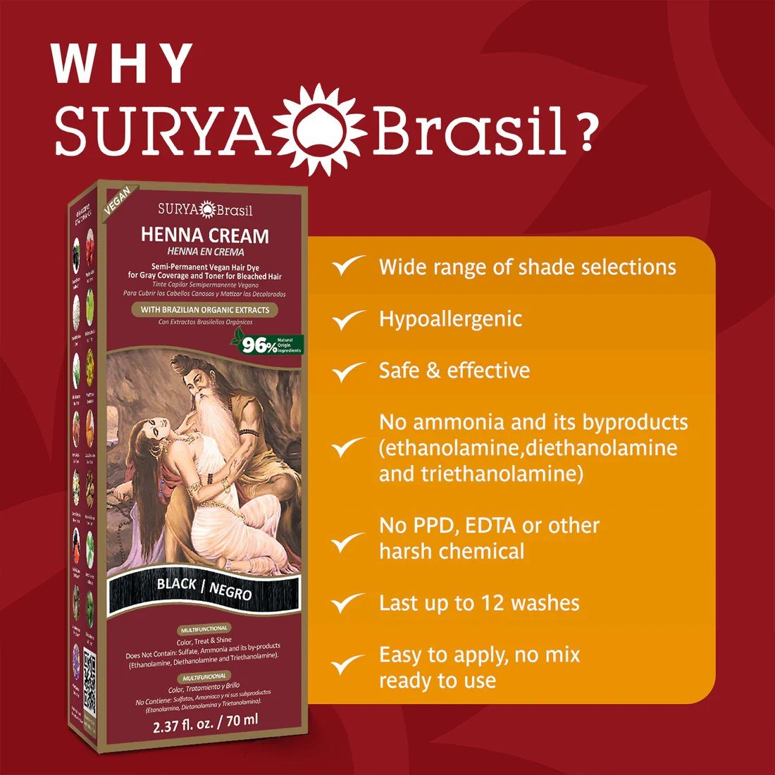 Surya Nature, Inc Henna Black Cream 2.37 oz Cream