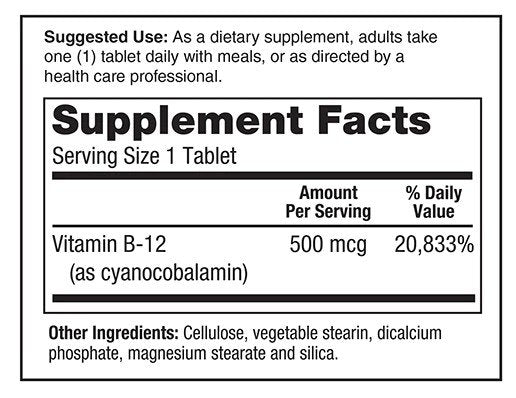 PlantFusion Vegan Vitamin B12 500 mcg 100 Tablet