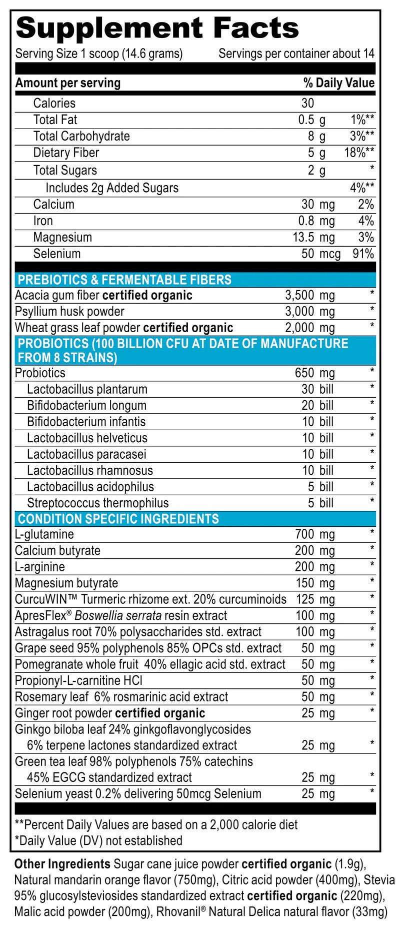 Vibrant Health Digestive Vibrance 14 Day 204.4 g (7.2 oz) Powder