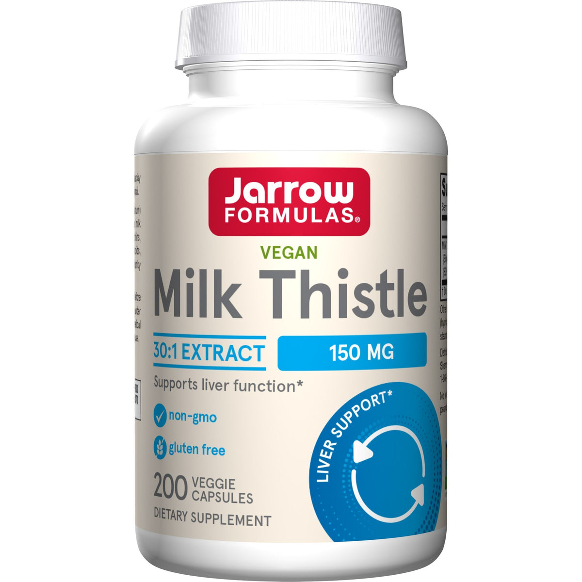 150 milligrams Milk Thistle | Jarrow Formulas | Liver Function | 80% Milk Thistle Flavonoid | Non GMO | Gluten Free | Vegan | Dietary Supplement | 200 Capsules | VitaminLife