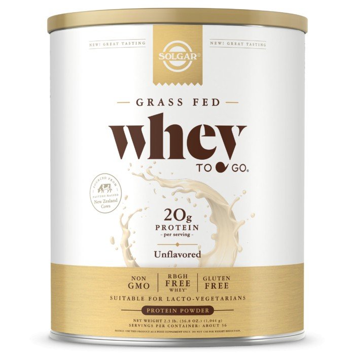 Solgar Grass Fed Whey To Go, Unavored 36.8 oz Powder