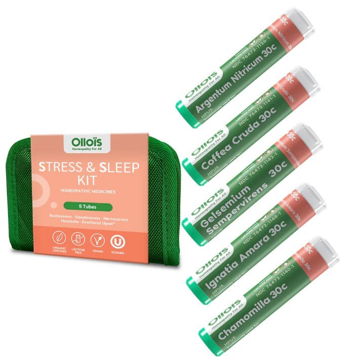 Ollois Homeopathics Homeopathic Sleep &amp; Stress Kit - 5 tubes 80 per tube Pellet