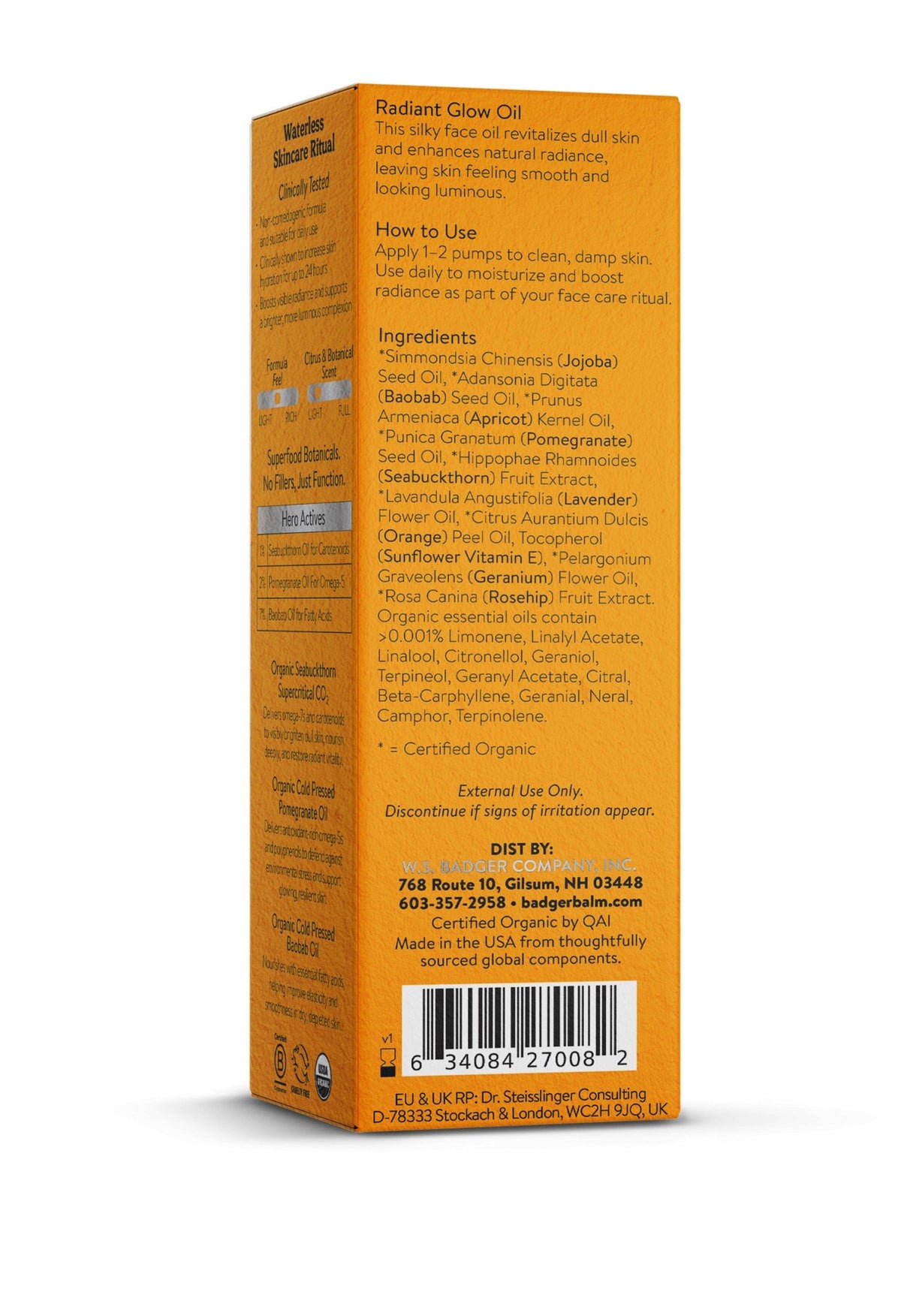 Badger Radiant Glow Beauty Oil 1 fl. oz. Oil