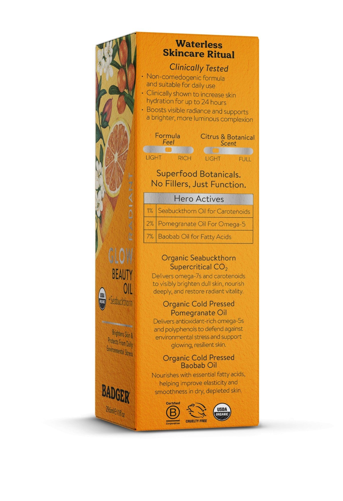 Badger Radiant Glow Beauty Oil 1 fl. oz. Oil