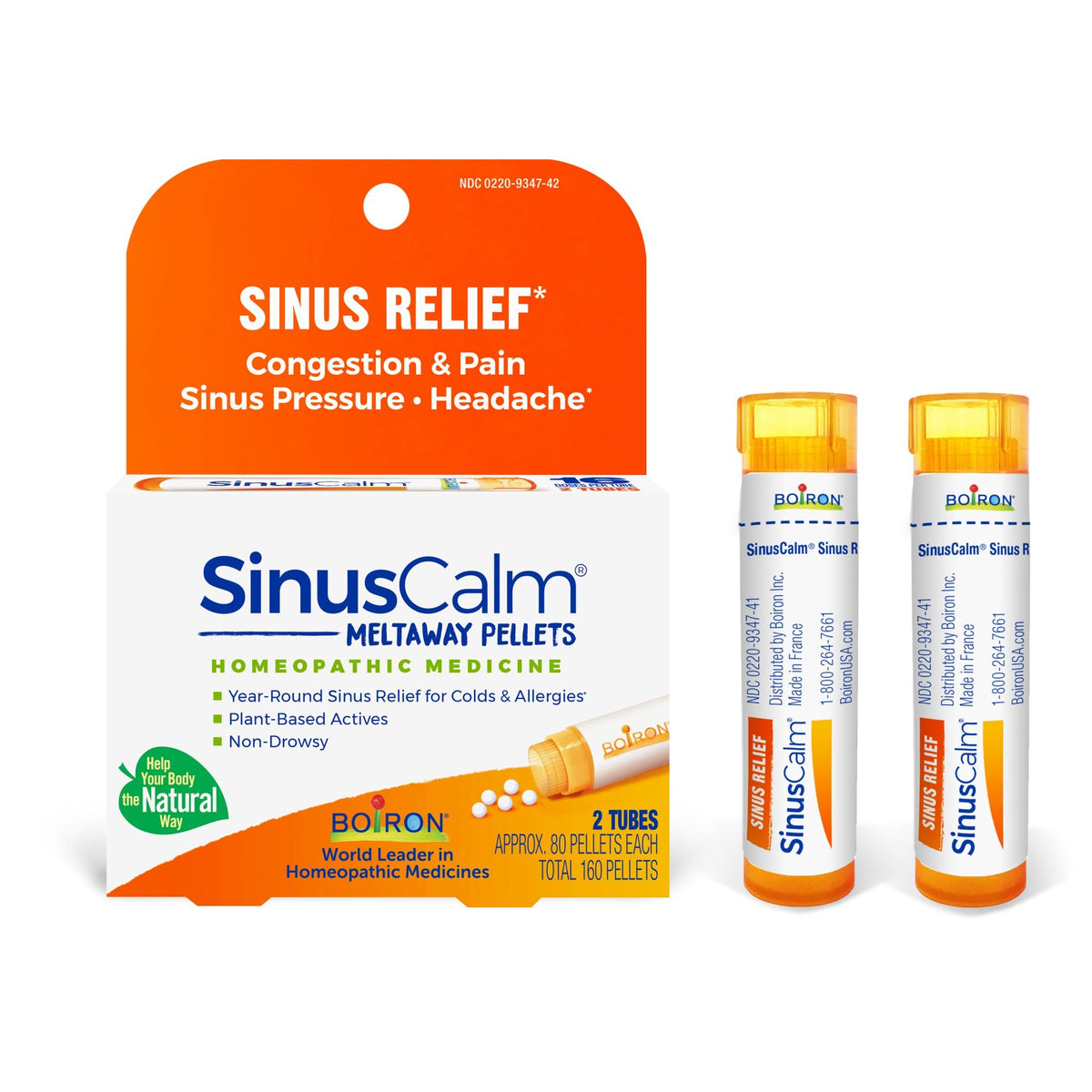 Boiron SinusCalm Pellets 2 MDT Homeopathic Medicine For Sinus Relief 2 Tubes  (80 each) Pellet
