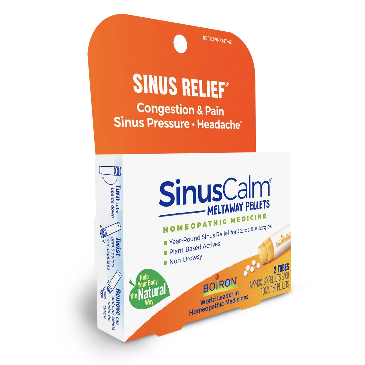 Boiron SinusCalm Pellets 2 MDT Homeopathic Medicine For Sinus Relief 2 Tubes  (80 each) Pellet