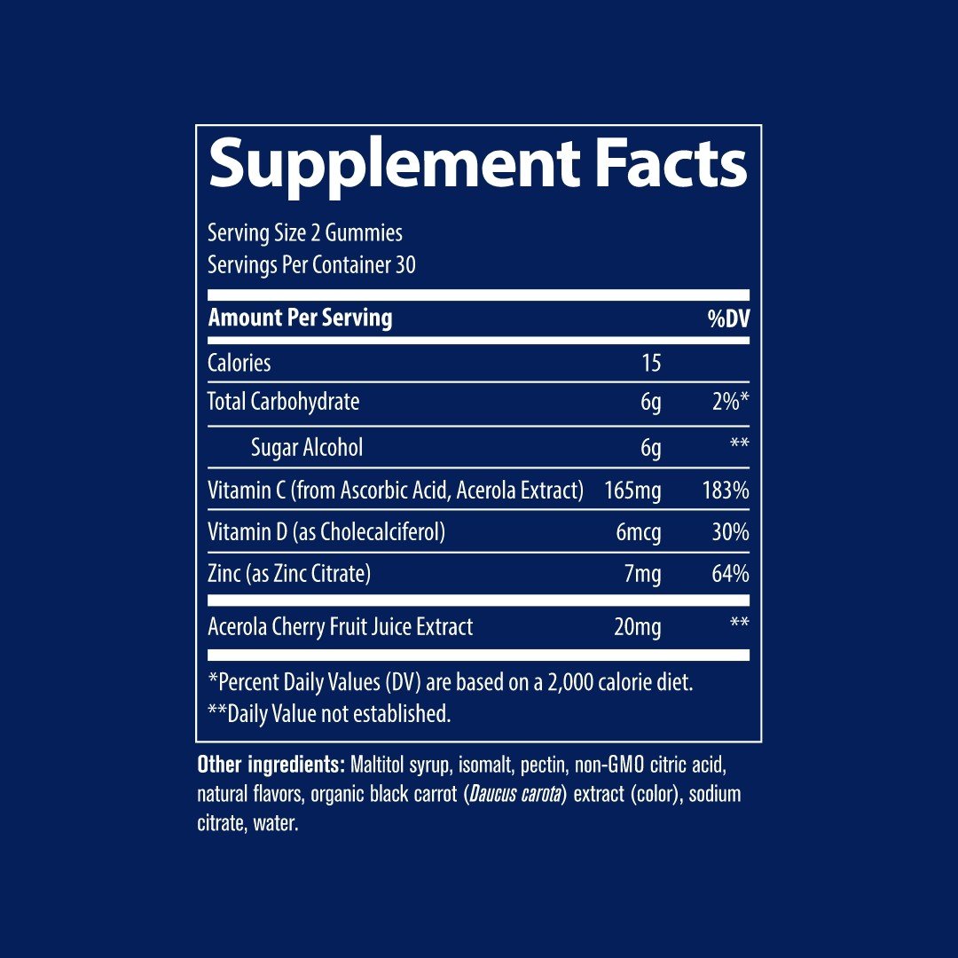 Trace Minerals Immunity Gummies Cherry Flavor 60 Gummy