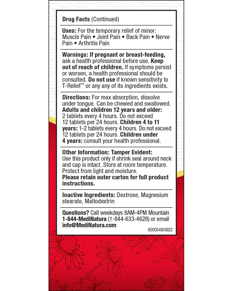 MediNatura T-Relief Extra Strength Pain Relief Arnica +12 100 Tablet