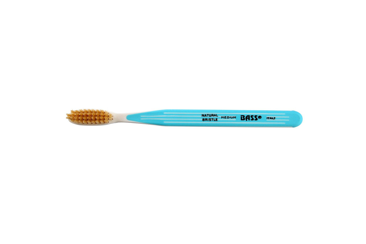 Tooth Brush - Plastic Pin Striped Handle - Natural Bristle | Bass Brushes | VitaminLife