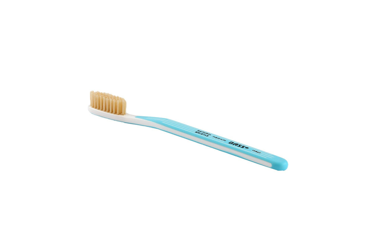 Bass Brushes Tooth Brush - Plastic Pin Striped Handle - Natural Bristle 1 Tooth Brush