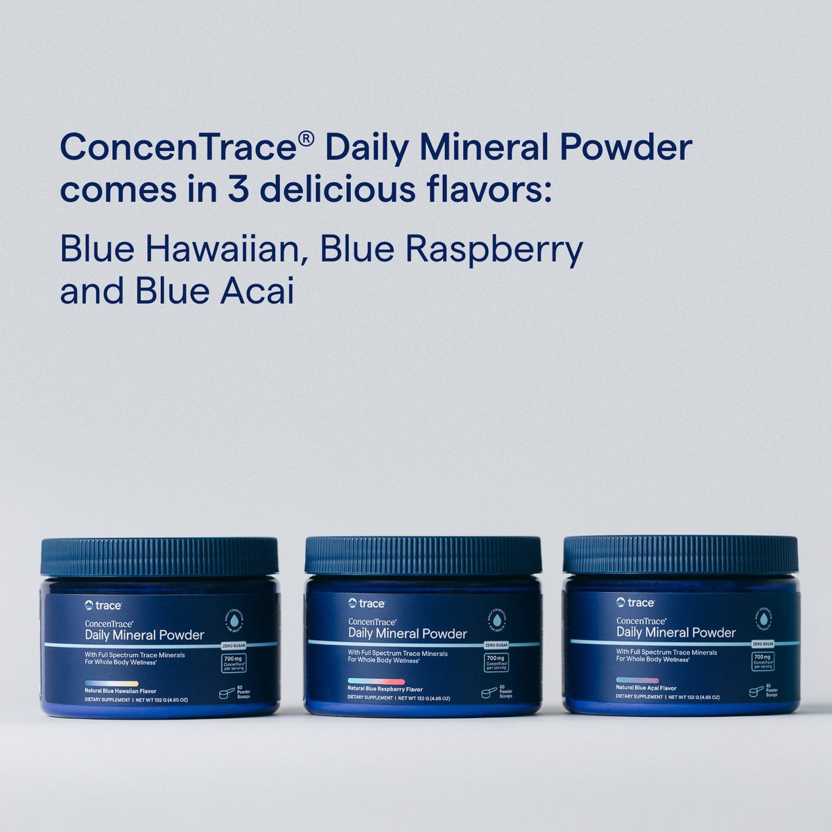 Trace Minerals ConcenTrace Daily Mineral Powder Blue Raspberry 132 g Powder