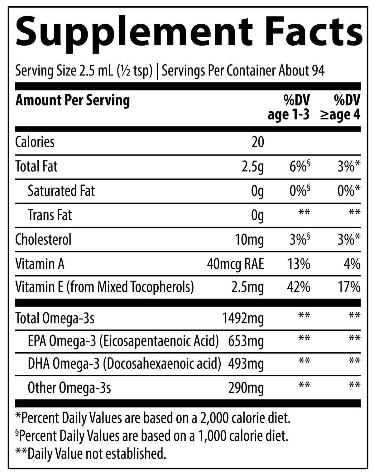 Trace Minerals Children&#39;s Liquid Omega-3-1,492mg 8 oz Liquid